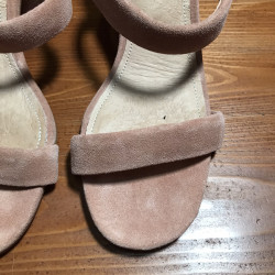 Soludos Pink Velvet Block Heels, Size 7, Used