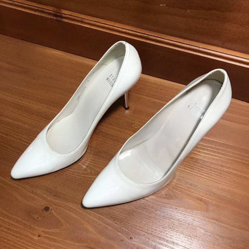 Stuart Weitzman White Heels, Size 7, Used