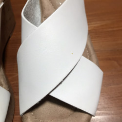 Block Heels with White Strap, Size 7, Used